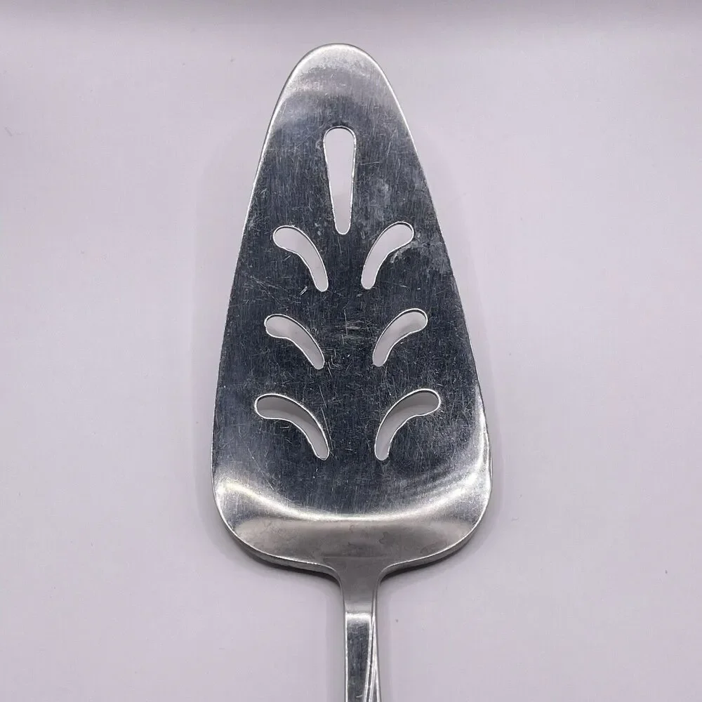 N.S.CO. National Stainless Steel CARLYLE Rose Cake Server Pie Silver Tone
